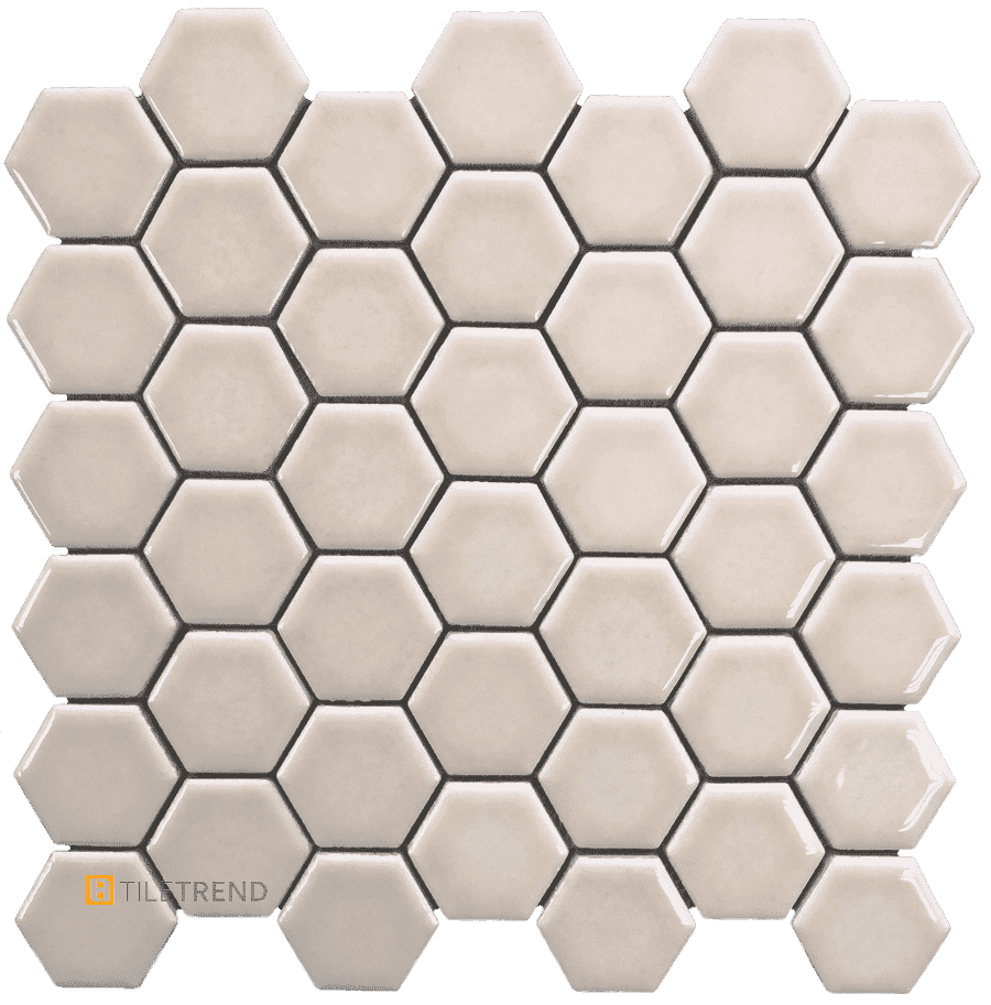 Мозаика керамическая Bars Crystal Hexagon Beige 47x54 mm.