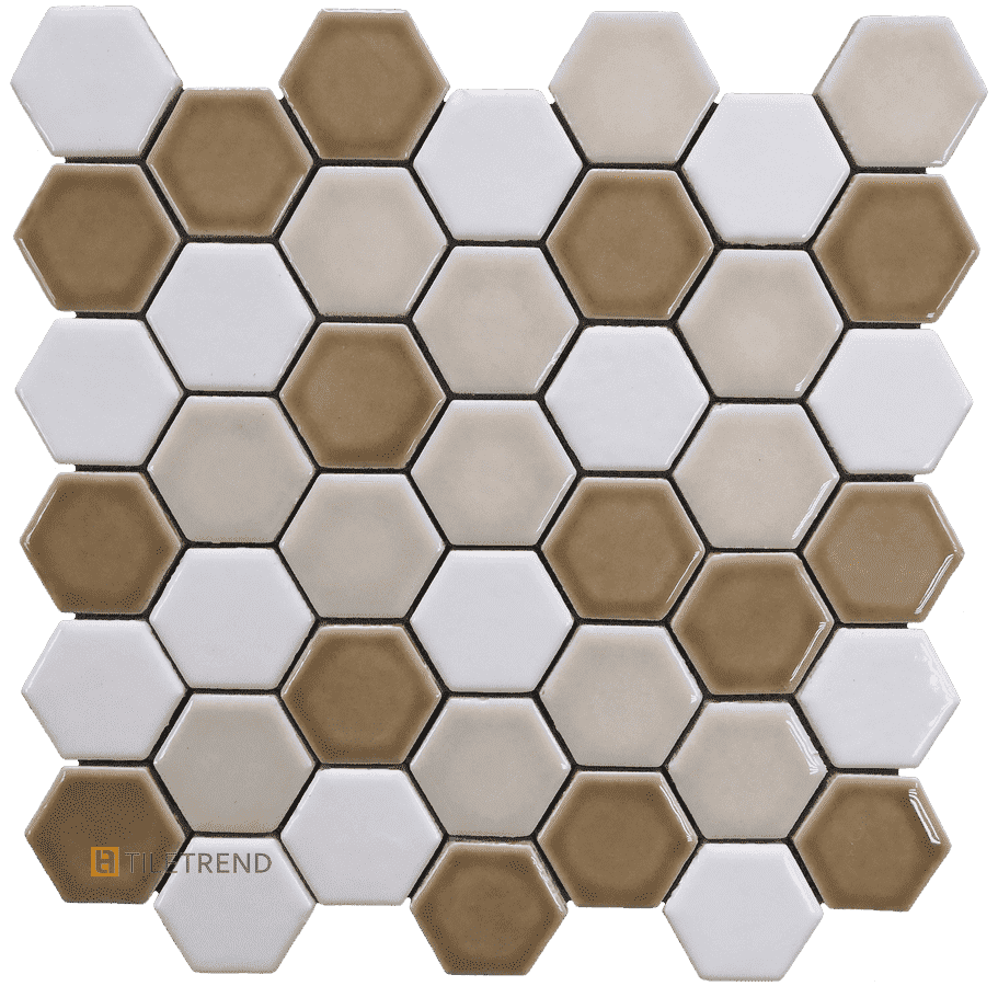 Мозаика керамическая Bars Crystal Hexagon Terra Mix 47x54 mm.