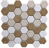 Мозаика керамическая Bars Crystal Hexagon Terra Mix 47x54 mm.