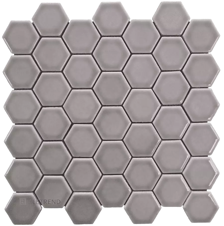 Мозаика керамическая Bars Crystal Hexagon Grey 47x54 mm.