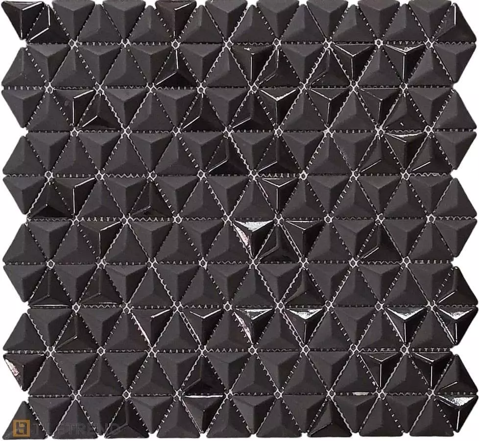 Стеклянная мозаика Lace 2 Triangle Black 29.3x28.3 cm